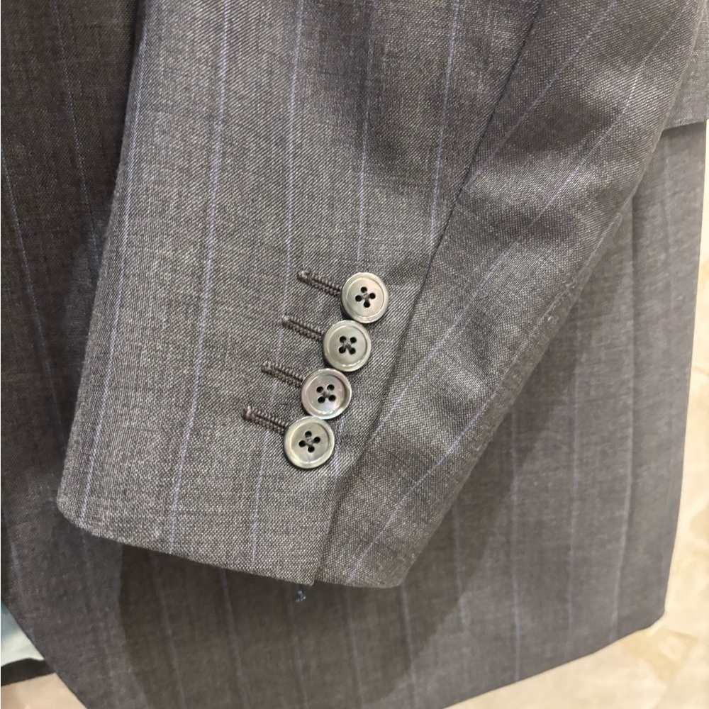 Isaia Charcoal Pinstripe Blazer - IT 50R - Picture 9 of 16